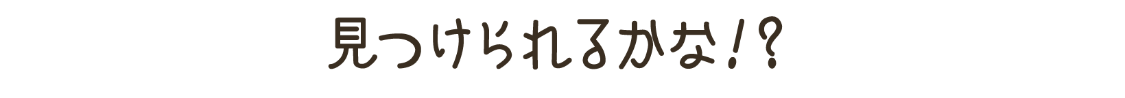 見つけられるかな！？